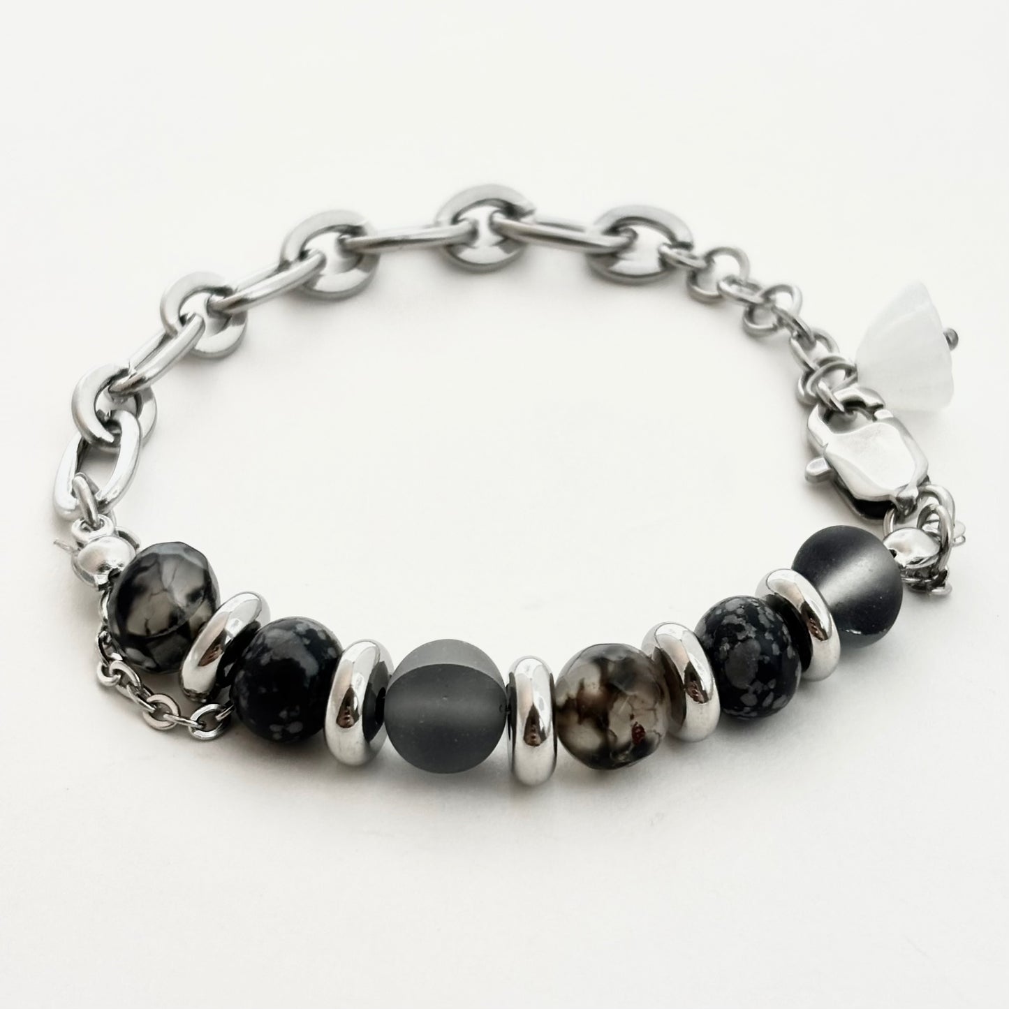 Titanium Steel Crackle Bead Bracelet