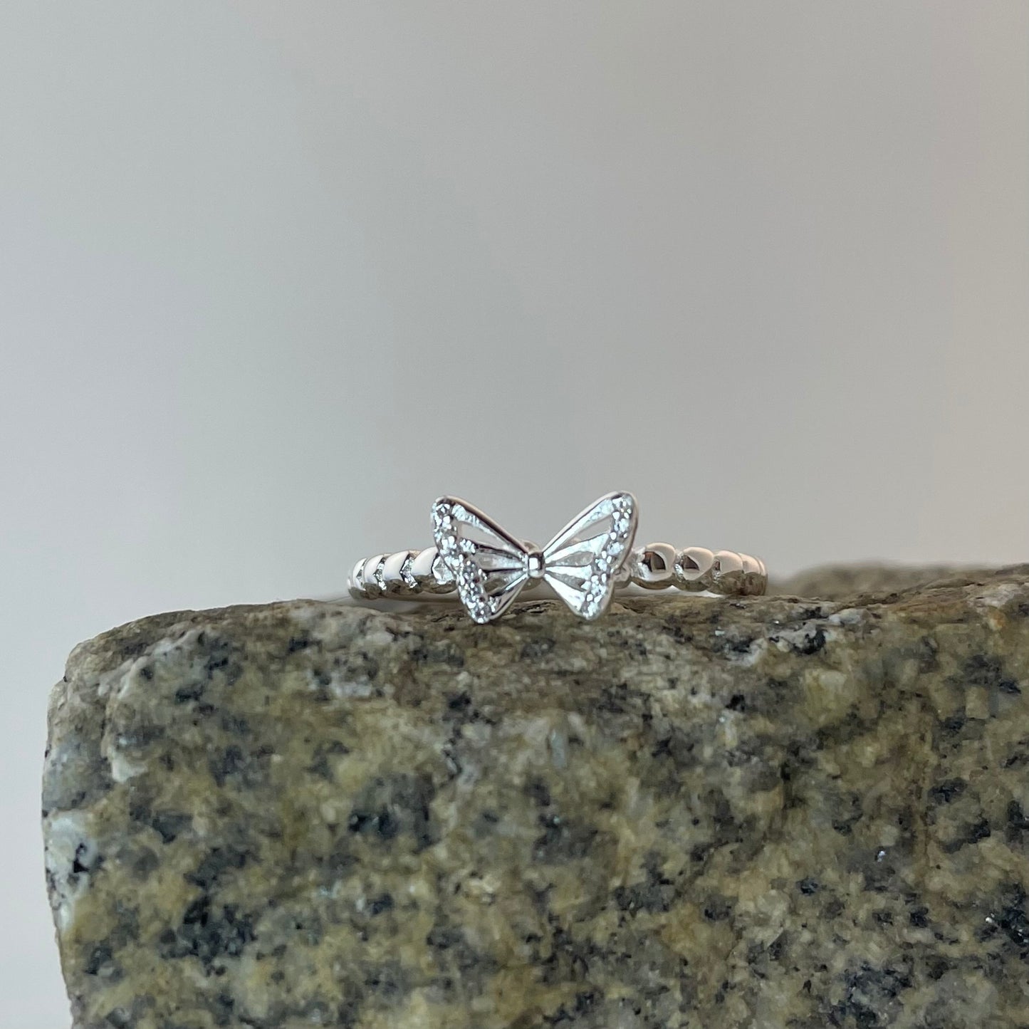 S925 Sterling Silver Butterfly Open Ring