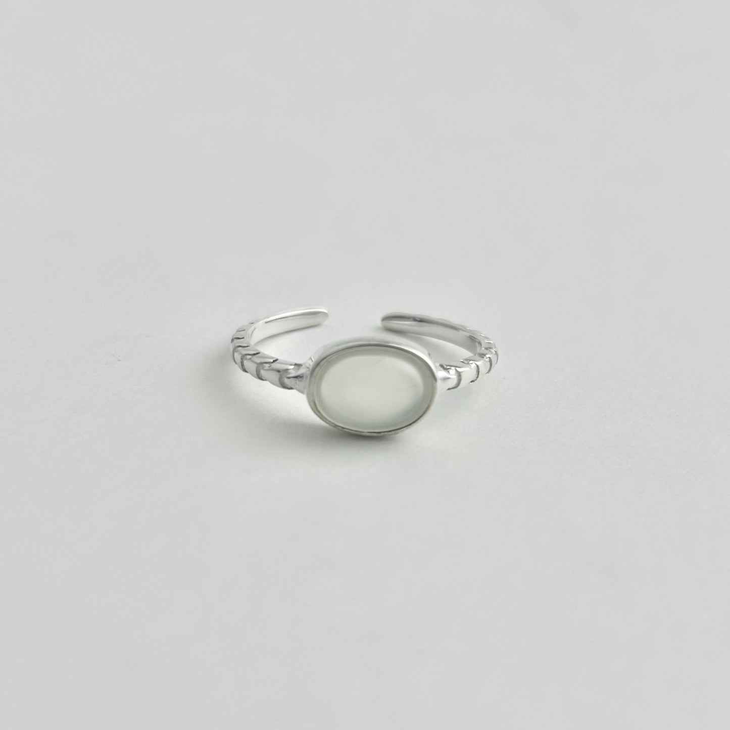 S925 Sterling Silver Moonstone Simple Design Ring