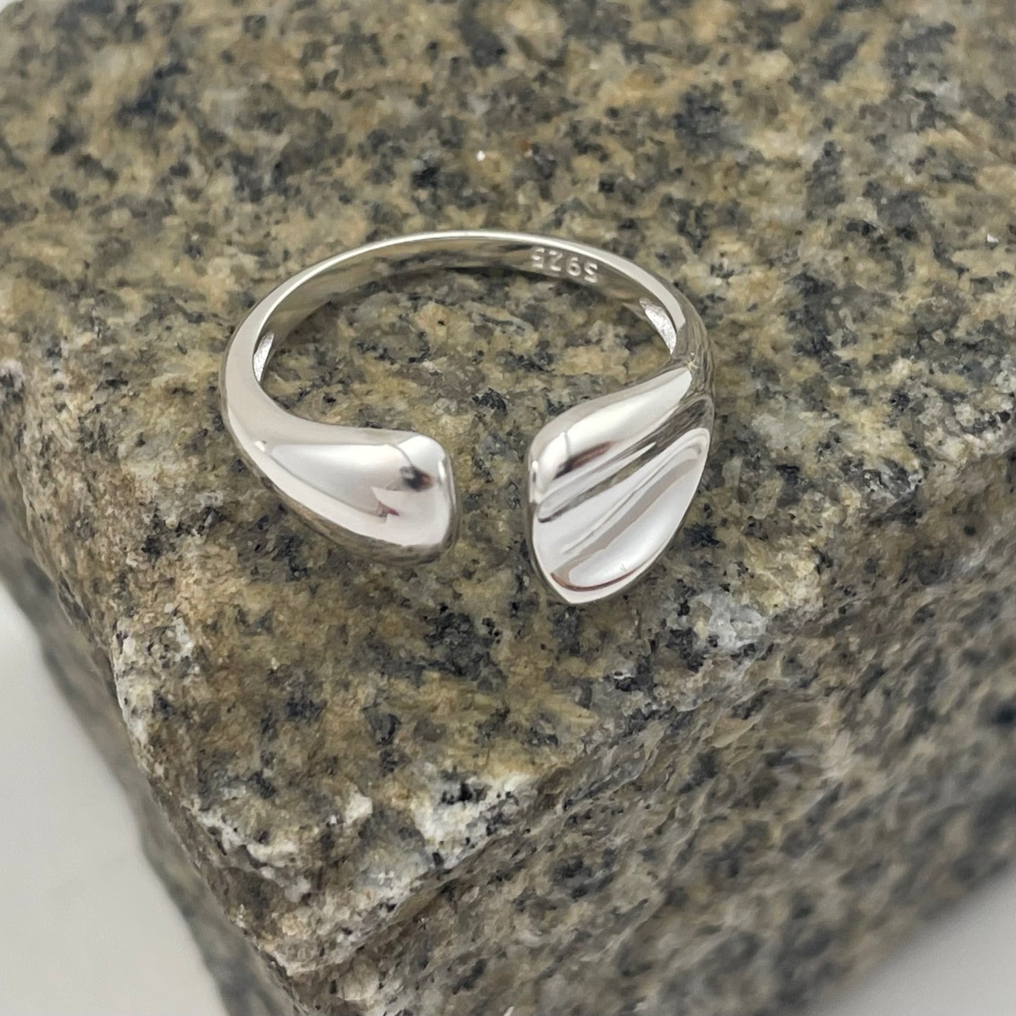 S925 Sterling Silver Irregular Geometric Ring