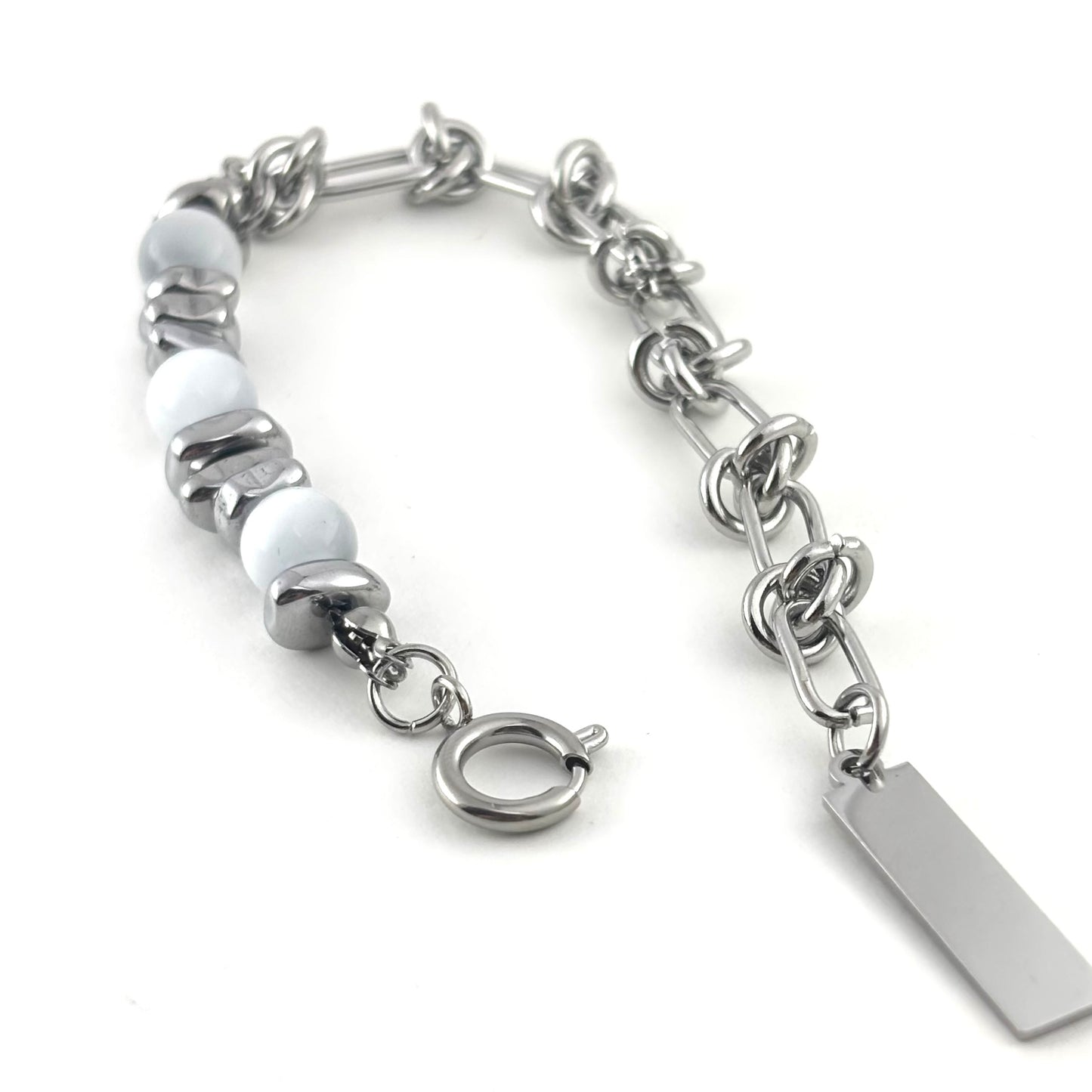 Titanium Thorn Bead Patchwork Bracelet