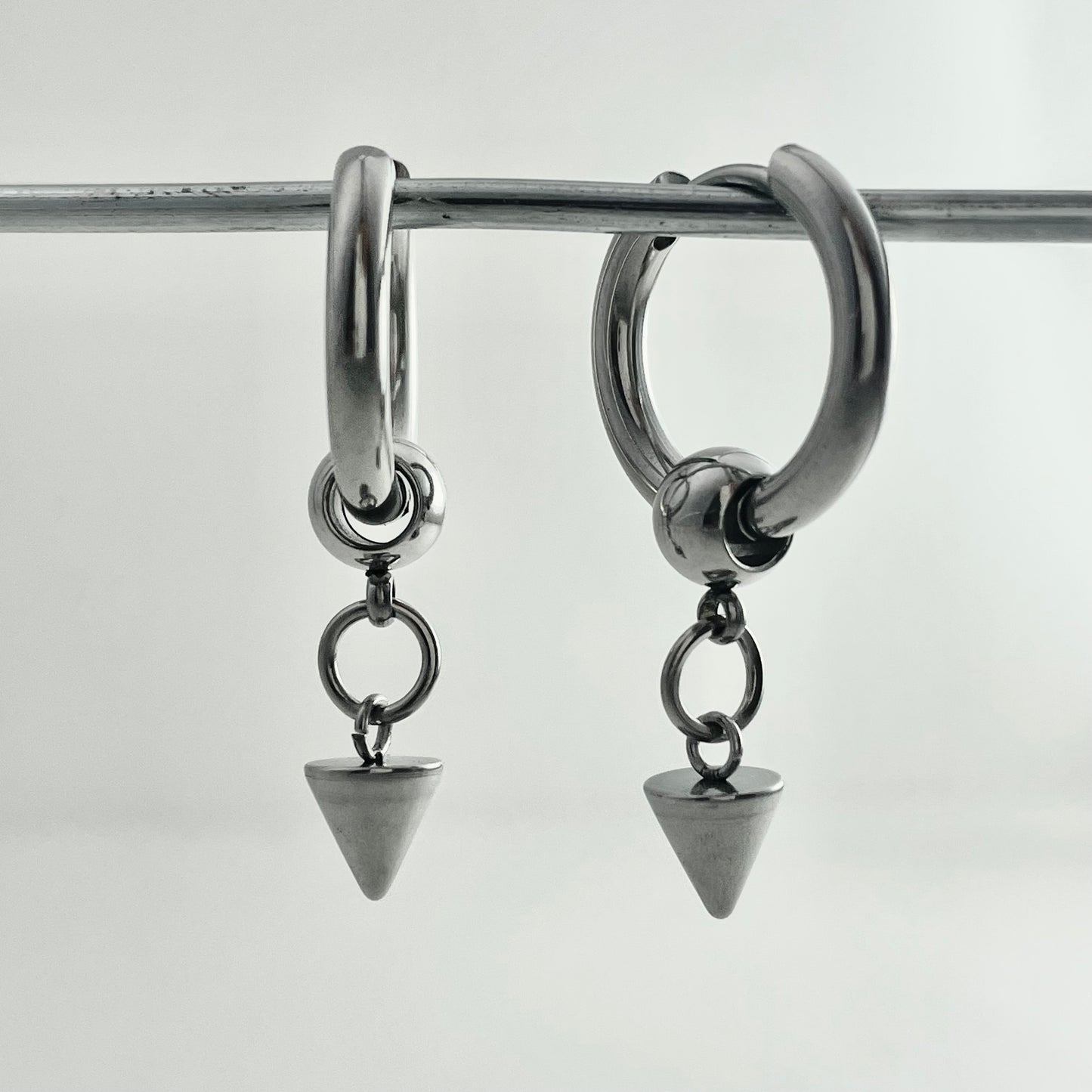 Titanium Steel Rivet Hoop Earrings