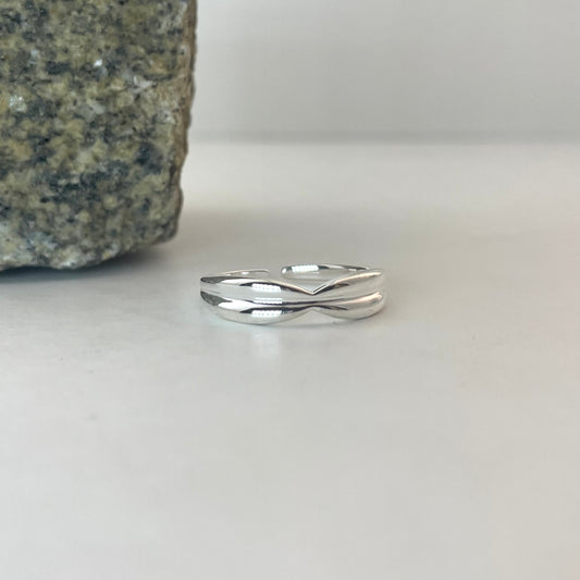 S925 Sterling Silver Double-Layer Design Ring