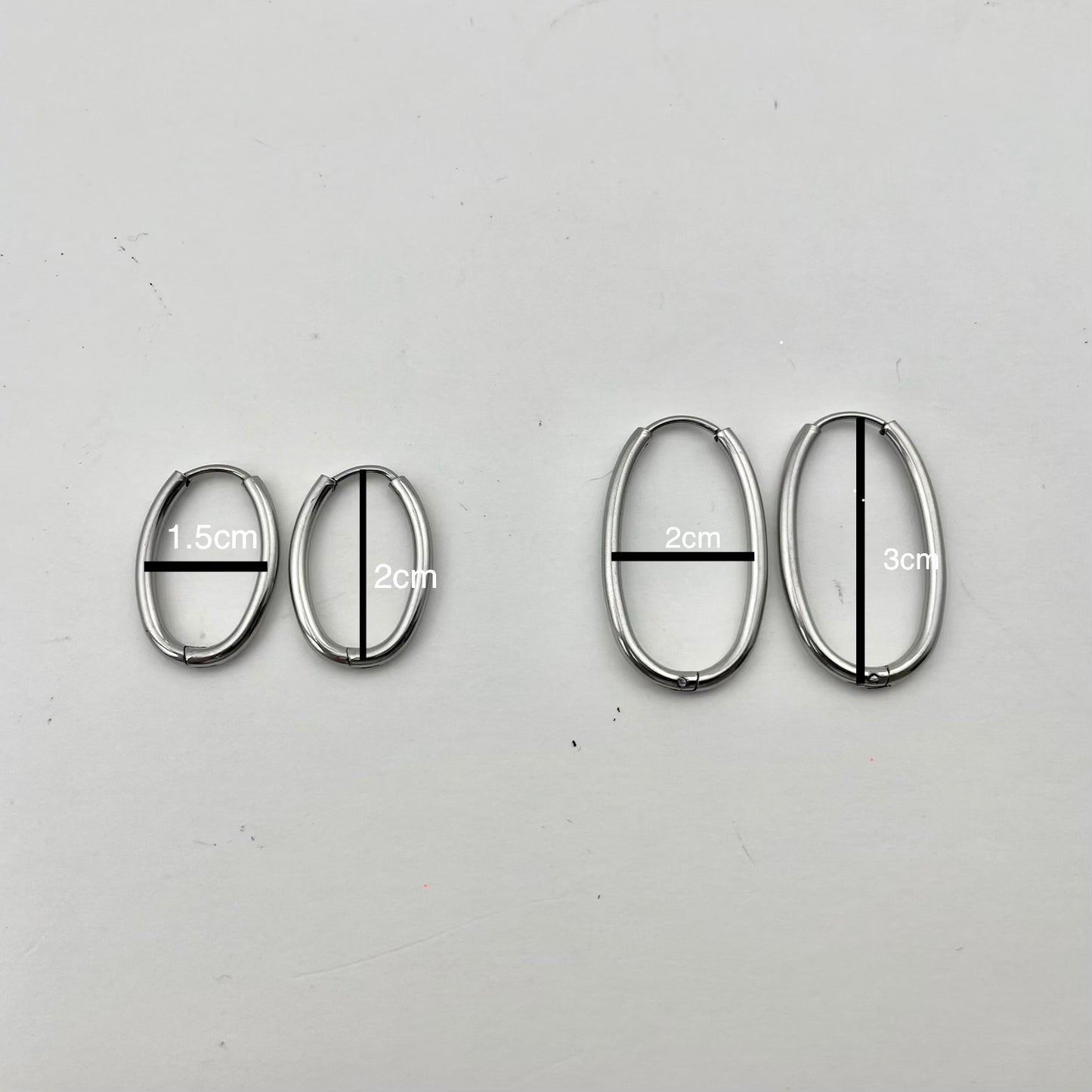 Minimalist Titanium Waterproof Earring Oval Earrings Hoops