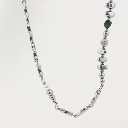 Titanium Steel Spliced Diamonds Simple Premium Necklace