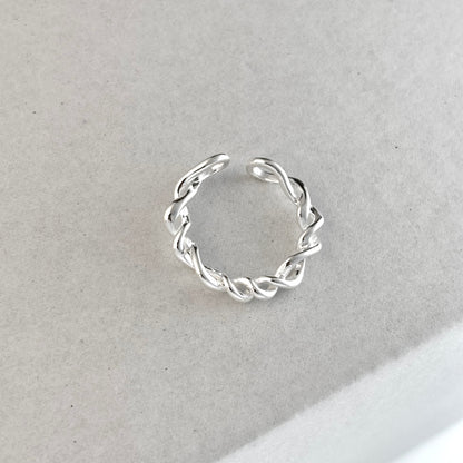 S925 Sterling Silver Simple Twisted Wire Ring