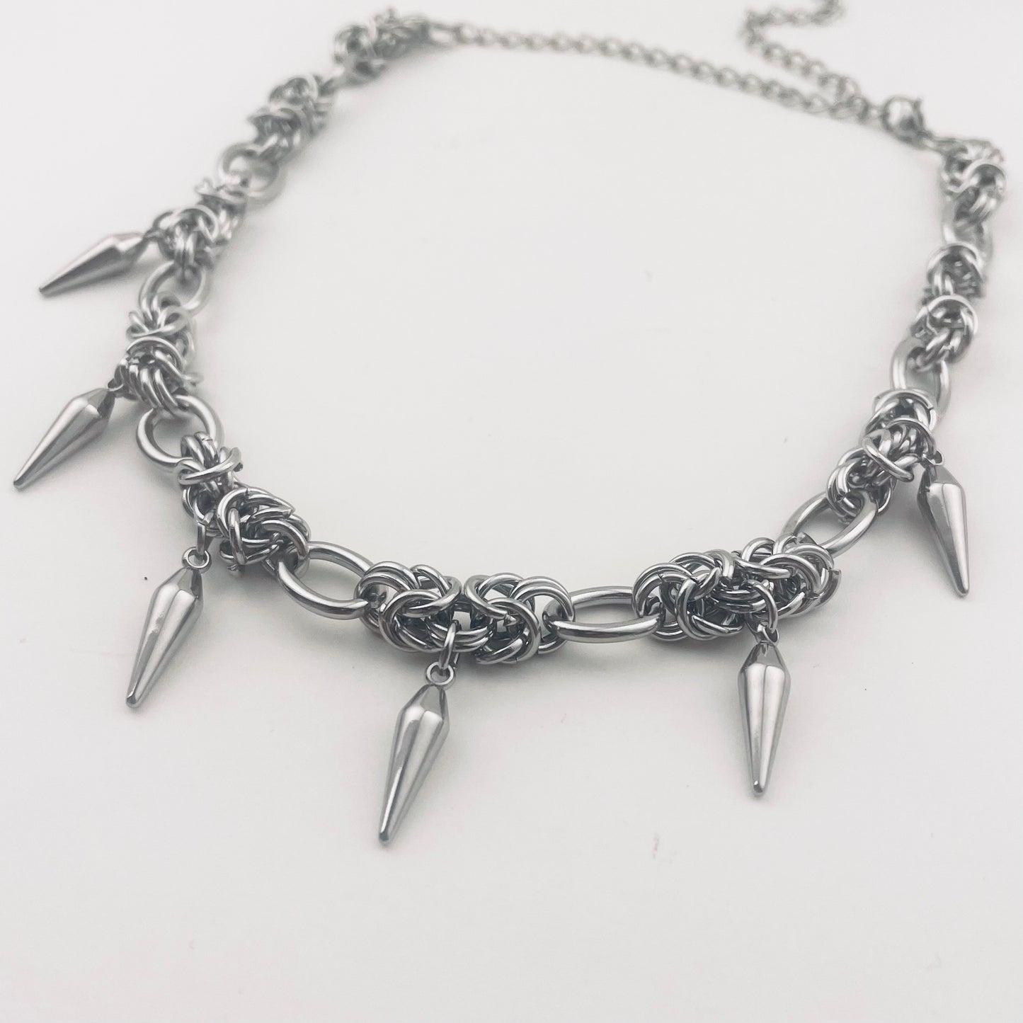 Titanium and Steel Choker Woven and Spliced Necklace