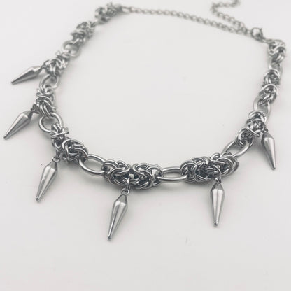 Titanium and Steel Choker Woven and Spliced Necklace