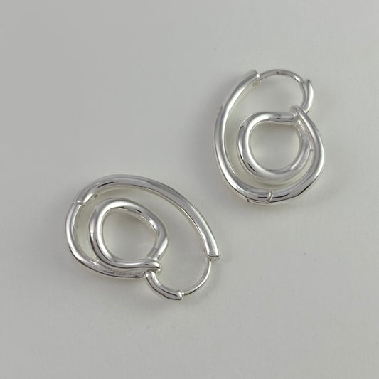 S925 Sterling Silver Vintage Knotted Newline Earrings