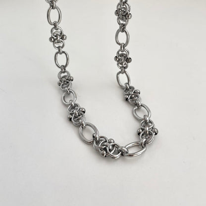 Titanium Steel Geometric Mosaic Necklace