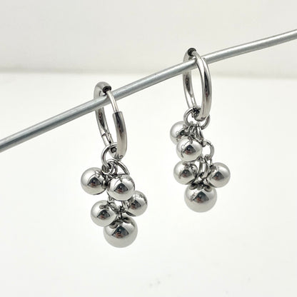 Titanium Waterproof Earring Round Ball Grape Earrings