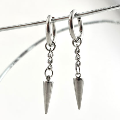 Titanium Steel Tapered Chain Earrings