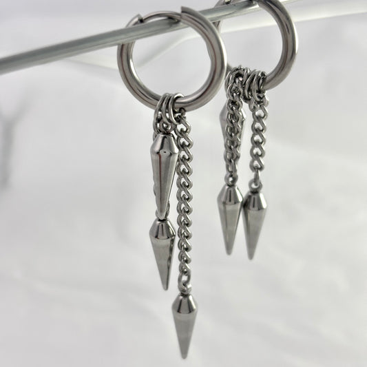 Titanium Steel Tapered Dangle Earrings