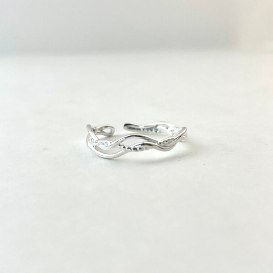 S925 Sterling Silver Multi-Layer Twisted Ring