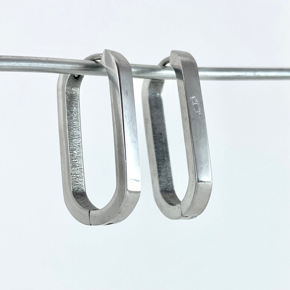 Titanium-Steel Waterproof Minimalist Oval Earrings