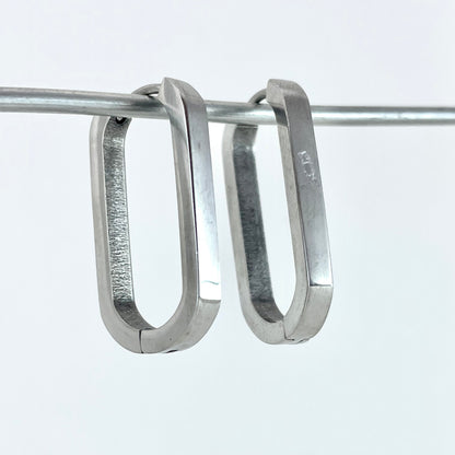 Titanium-Steel Waterproof Minimalist Oval Earrings