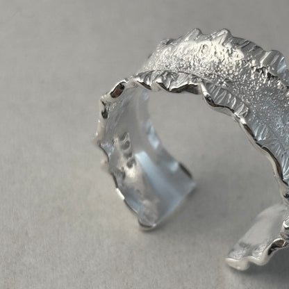 S925 Sterling Silver Skirt Ruffle Ring