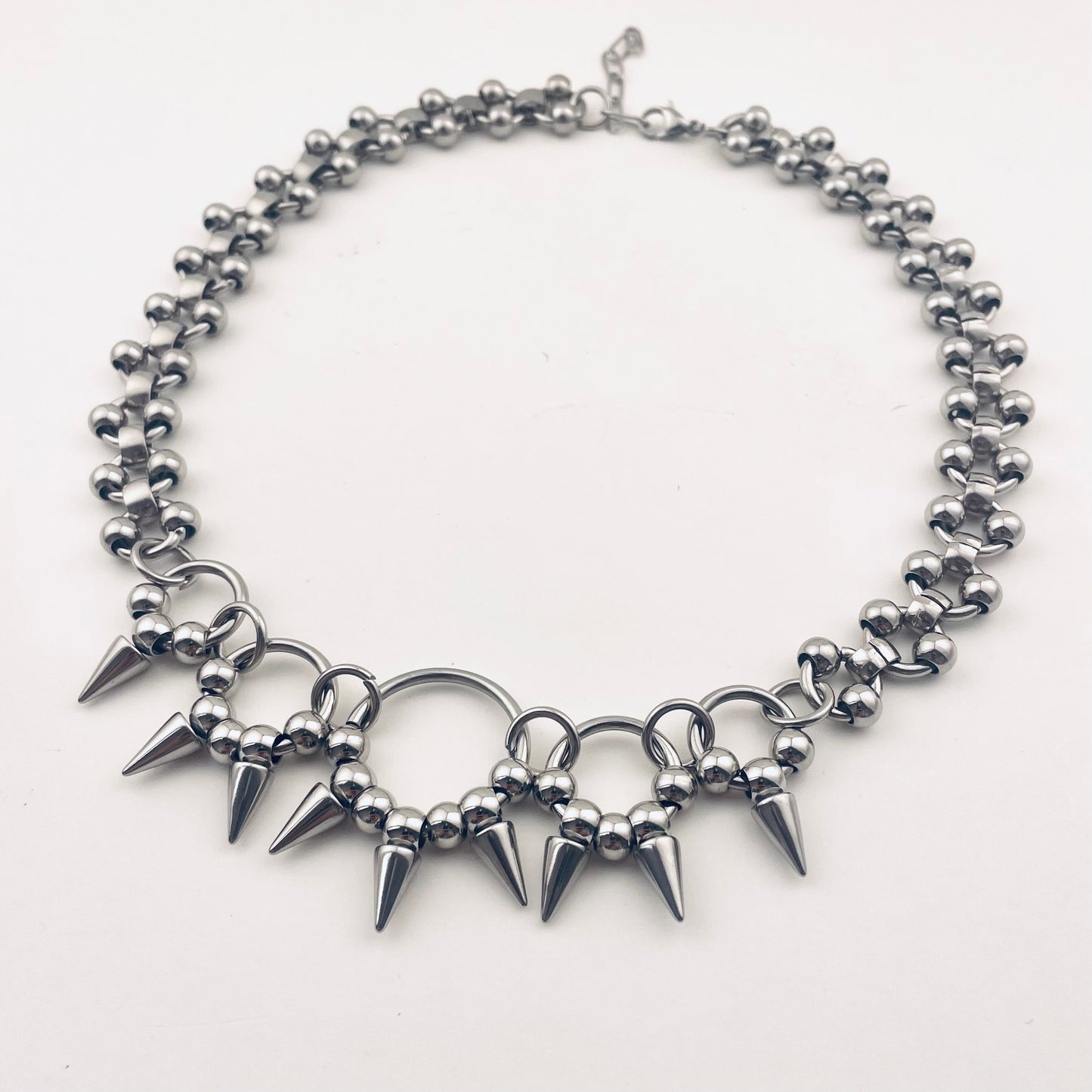 Titanium and Steel Interlocking Circle Waterproof Necklace Necklace Choker