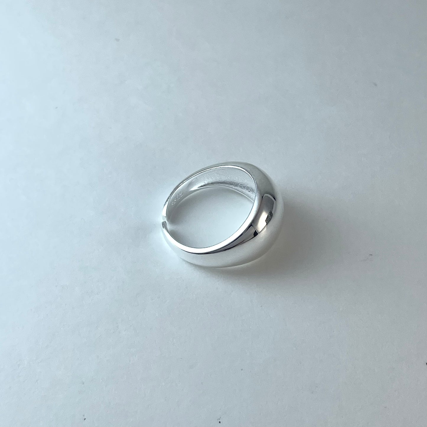 S925 Sterling Silver Minimalist Oval Polished Open Ring