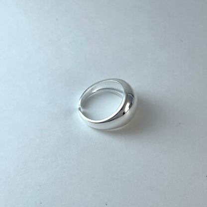 S925 Sterling Silver Minimalist Oval Polished Open Ring