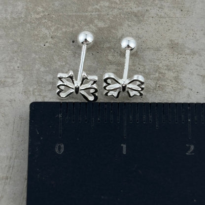 S999 Sterling Silver Bow Earrings