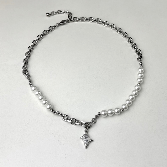 Gemini Pearl Premium Titanium Necklace
