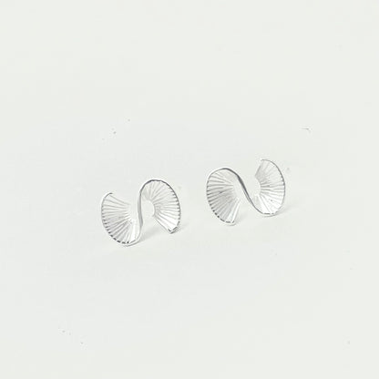 S925 Sterling Silver Paper Fan Earrings