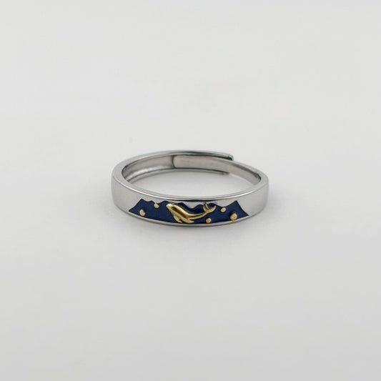 S925 Sterling Silver Sea Whale Ring