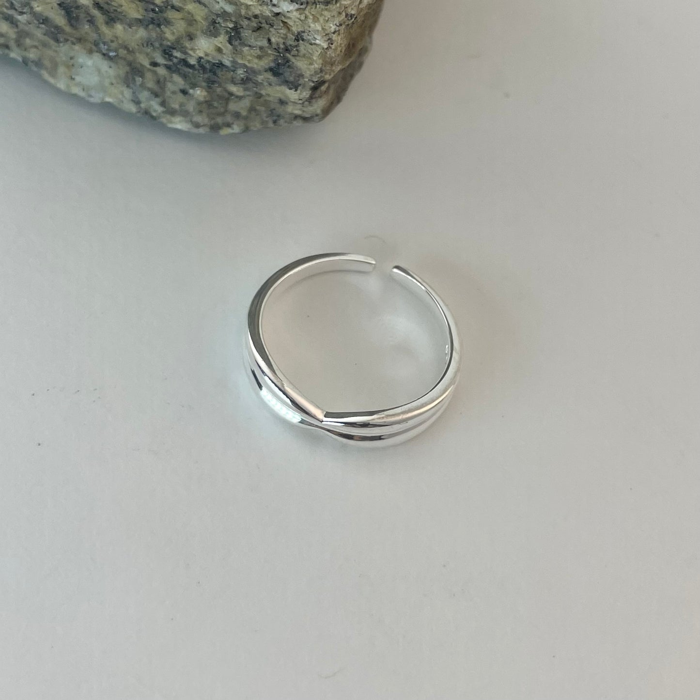 S925 Sterling Silver Double-Layer Design Ring