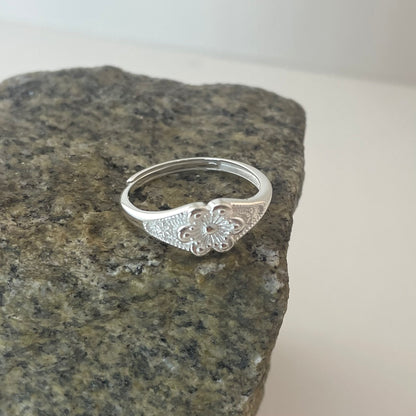 S925 Sterling Silver Flower Design Ring
