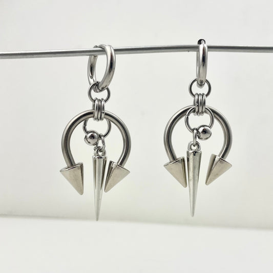 Titanium Waterproof Earring Pointed, Two-Way Clip-On Earrings
