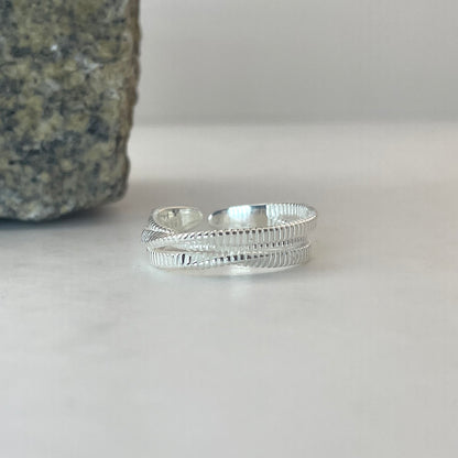 S925 Sterling Silver Multi-Layer Open Ring