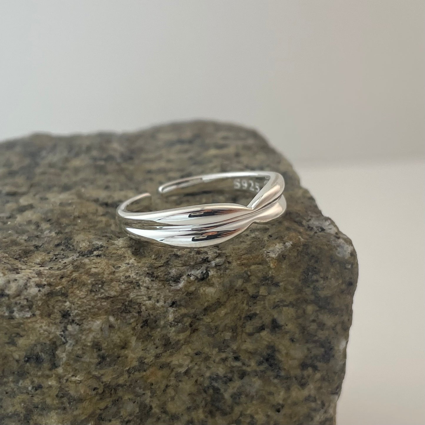 S925 Sterling Silver Double-Layer Design Ring