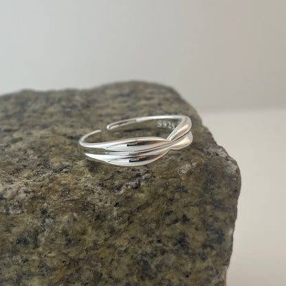 S925 Sterling Silver Double-Layer Design Ring
