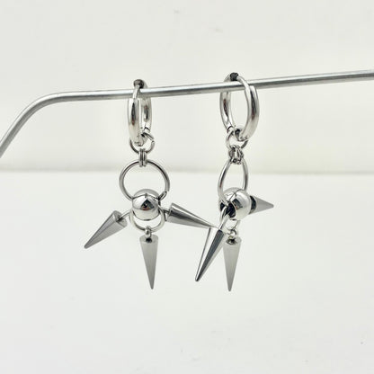 Titanium Waterproof Earring Gothic Stud Earrings with Double-Sided Clasp