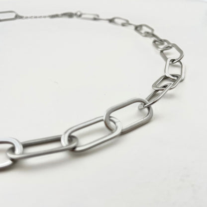 Titanium-Steel Waterproof Oval-Shaped Interlocking Necklace