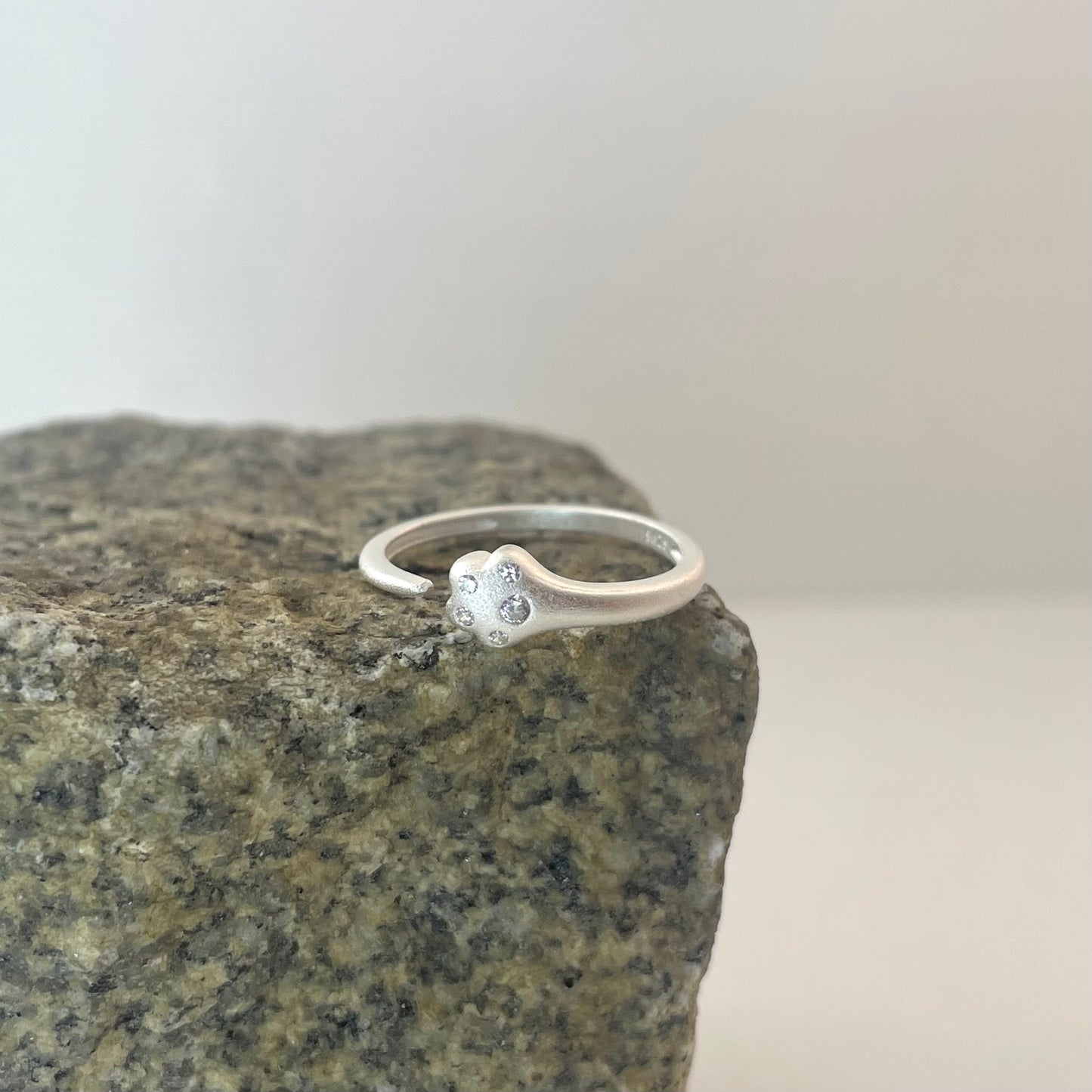 S925 Sterling Silver Cat Paw Design Ring