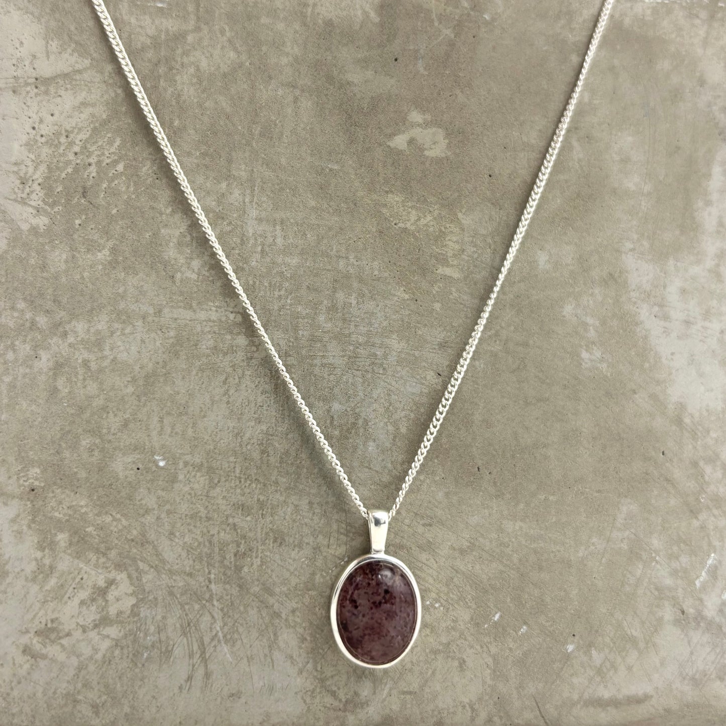 S925 Sterling Silver Strawberry Crystal Necklace