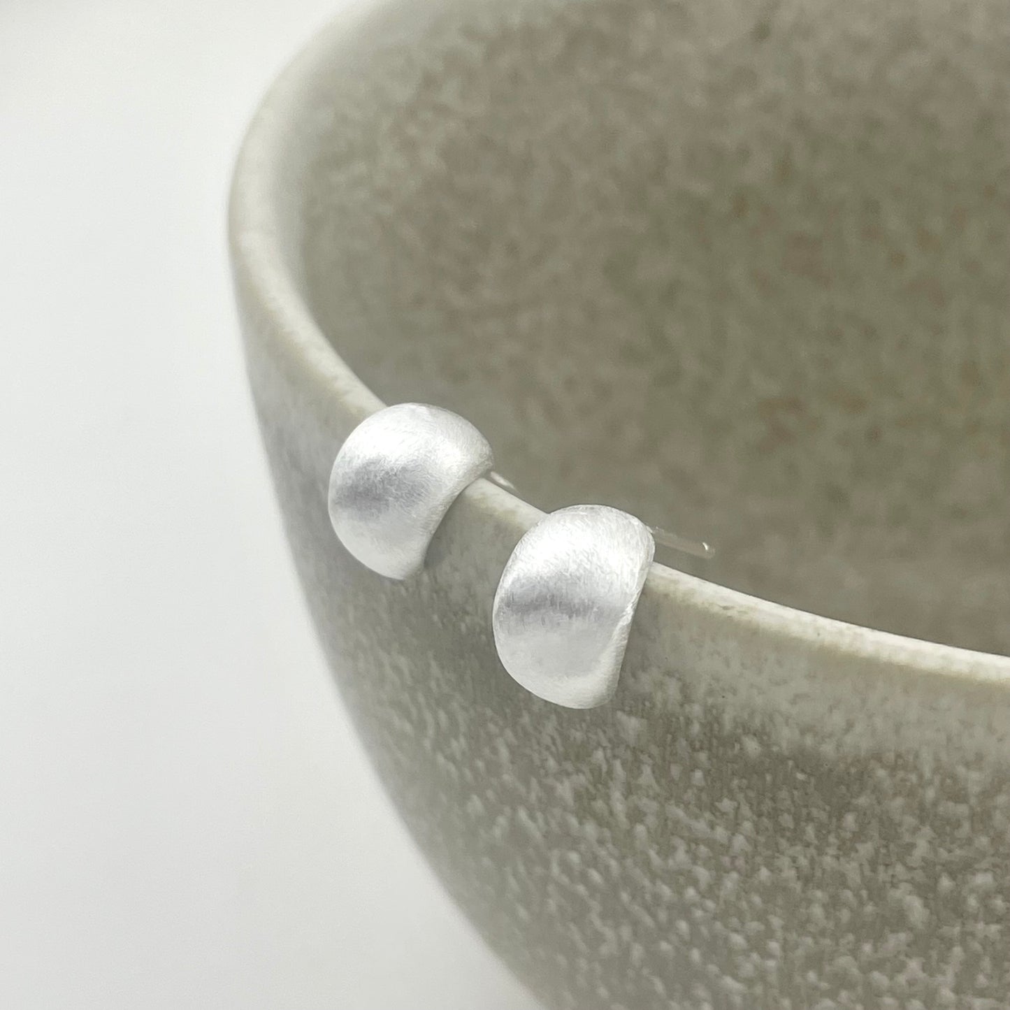 S925 Sterling Silver Satin-Finish Bead Earrings