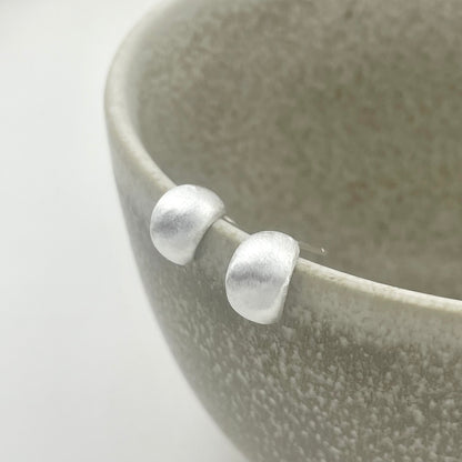 S925 Sterling Silver Satin-Finish Bead Earrings