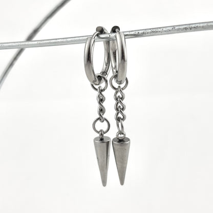 Titanium Steel Tapered Chain Earrings