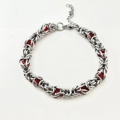 Titanium-Steel Waterproof Bracelet with Inlaid Stones