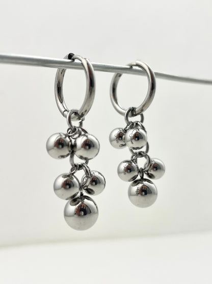 Titanium Waterproof Earring Round Ball Grape Earrings