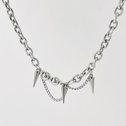 Titanium Steel Triple-Cone Rivet Necklace