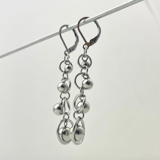 Titanium Waterproof Earring Nested Sphere Stacked Earrings