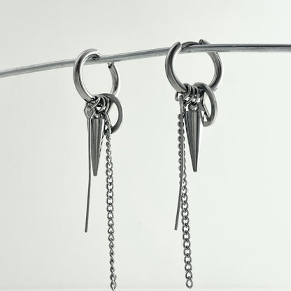 Titanium Steel Chain Rivet Earrings