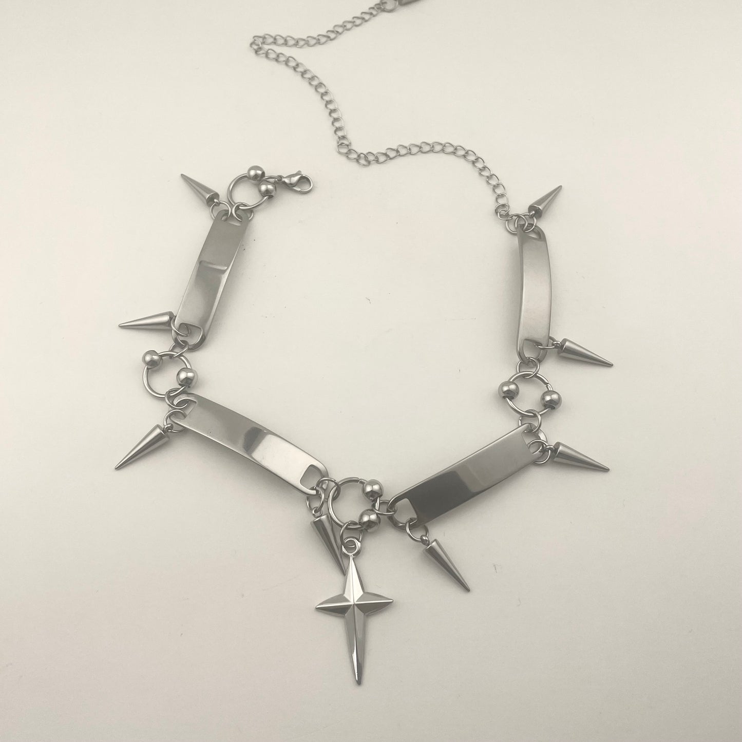 Cross-shaped Cone Pendant Stainless Steel Necklace