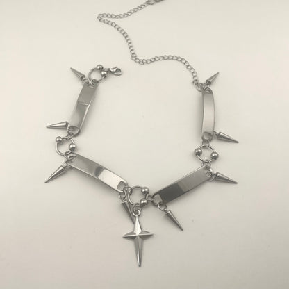 Cross-shaped Cone Pendant Stainless Steel Necklace