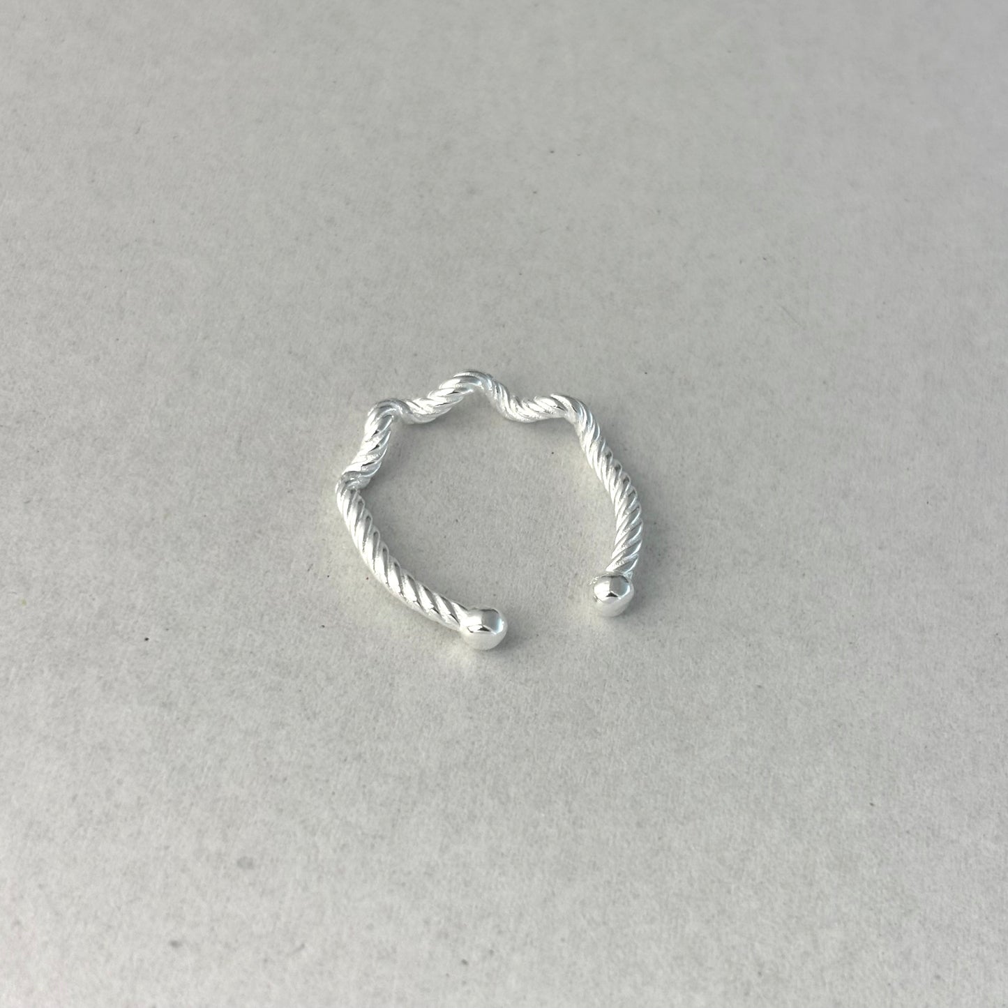 S925 Sterling Silver Wave Twist Ring