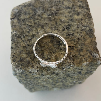 S925 Sterling Silver Butterfly Open Ring